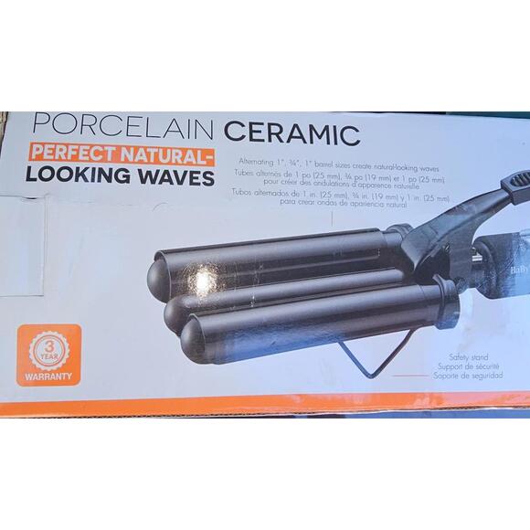BabylissPRO Porcelain Ceramic Triple Barrel Waver Hair Styling Crimper Black NEW - Picture 3 of 5